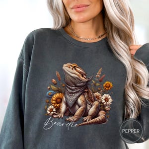 Aangepaste shirt baardagaam, gepersonaliseerde Beardie-sweatshirt, cadeau reptielenminnaar, Bartagame ronde hals, grappig huisdier hagedis T-shirt, Beardie-moeder