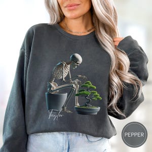 Custom Bonsai Shirt, Personalized Bonsai Tree Japanese Desigh Skeleton T-Shirt, Bonsai Tree Enthusiast Sweatshirt, Gift for Bonsai Artist