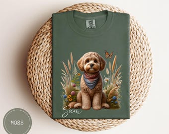 Custom Cavapoo Dog Sweatshirt, Comfort Colors Custom Dog Shirt Vintage, Cute Dog Mom Gift, Personalized Dog Lover Gift, Cavapoo Shirt