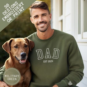 Custom Embroidered Sweatshirt For Dad, Personalized Dad Gift With Kids Names On Sleeve, 1st Fathers Day, Custom Papa Sweater, New Dad Gift