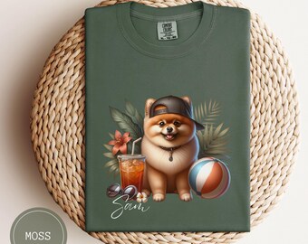 Sudadera personalizada para perro Pomerania, colores cómodos, camiseta vintage personalizada para perro, regalo para mamá, camiseta personalizada para perro, camiseta Pomerania
