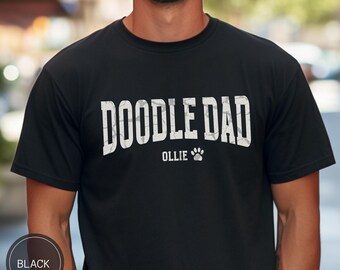 Kundenspezifisches Labradoodle-Hemd, Komfort Farben Doodle Dad Sweatshirt, personalisiertes Goldendoodle Dad T-Shirt, Aussiedoodle Bernedoodle Liebhaber-Pullover