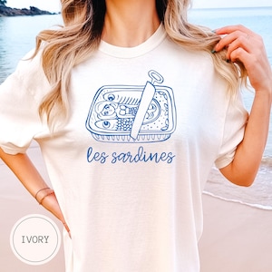 Sardine Shirt, Tin Fish T-Shirt, Comfort Color © Coastal Granddaughter, Fisherman Aesthetic, Oceancore Aesthetic Tshirt Tinned Fish Tee