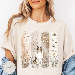 Sheltie Shirt, Trendy Brushstroke Dog Mom TShirt, Shetland Sheepdog Sweatshirt, Comfort Colors Gift For Dog Lover Breeder Groomer Sweater
