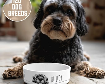 Personalised Dog Bowls For Dogs Cats, Custom Dog Bowl With Name, Ceramic Pet Bowl Personalisable Gift For Pet Dog Lovers, Cute Dog Food Bowl