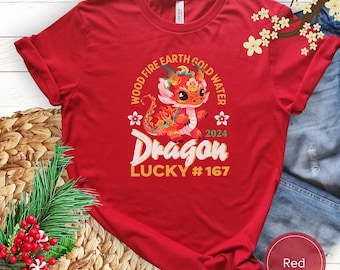 Chinese New Year Shirt 2024, Year of the Dragon TShirt, Happy New Year 2024, Chinese Zodiac T-Shirt, Lunar New Year Tee, CNY New Year Gift