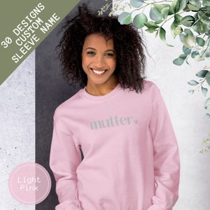 Personalized Mutter German Embroidered Mama Sweatshirt, Custom Mama With Kid Name, New Mom Gift Custom Embroidery Pregnancy Reveal