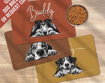 Aangepaste voermat voor huisdieren, hondenplacemat met koosnaam, gepersonaliseerde voermatten voor katten en honden, kerstcadeau hondenliefhebber, nieuw puppycadeau