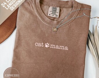 Cat Mom Shirt, Cat Mama T-Shirt, Comfort Colors Cat Mom Sweatshirt, Cat Lady Sweater, Gift For Cat Lover Cat TShirt For Her Cat Person Gift