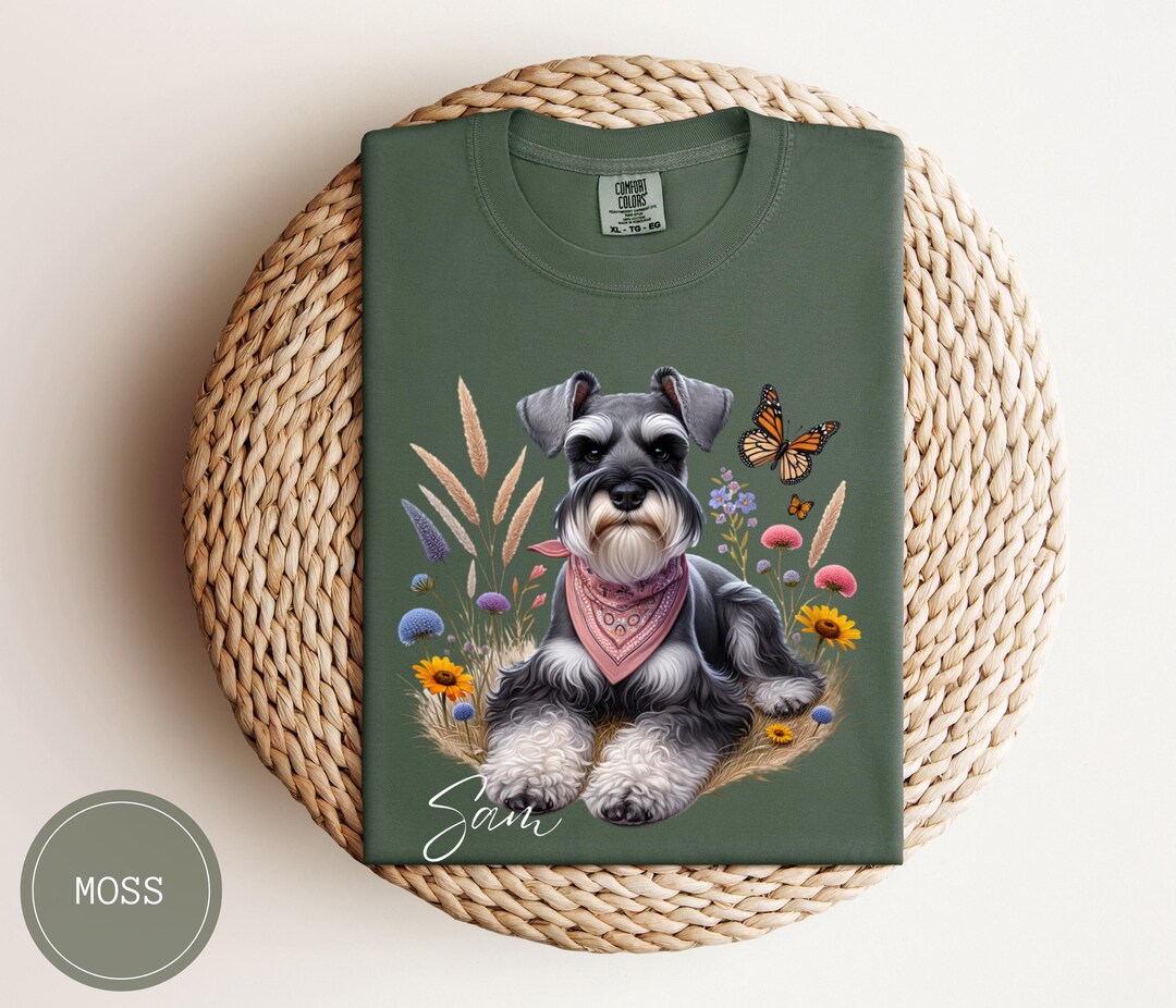 Gildan Schnauzer Dog Print Animal Sweatshirt, Men's Size L cotton gray type Vintage Second Hand