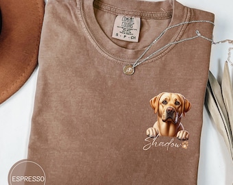Chemise Labrador Retriever personnalisée, couleurs de confort personnalisées, cadeau pour propriétaire de Labrador retriever de laboratoire jaune, marron chocolat, cadeau pour propriétaire