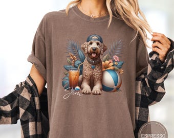 Aangepast sweatshirt labradoodle hondenshirt, comfortabele kleuren aangepast hondenshirt vintage, schattige hond moeder cadeau, gepersonaliseerd hondenliefhebber T-shirt