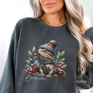 Aangepaste shirt baardagaam, gepersonaliseerde Beardie-sweatshirt, cadeau reptielenminnaar, Bartagame ronde hals, grappig huisdier hagedis T-shirt, Beardie-moeder