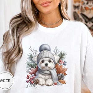 Sweat personnalisé de Noël pour chien maltais, chemise de Noël pour chien couleurs confort, cadeau pour maman chien maltais, pull pour chien personnalisé, cadeau maltais