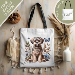 Shorkie Dog Tote Bag, Custom Dog Tote Bag, Personalized Dog Name Weekender Bag, Dog Mom Tote Bag, Dog Lovers Gift For Pet Owner, Pet Bag