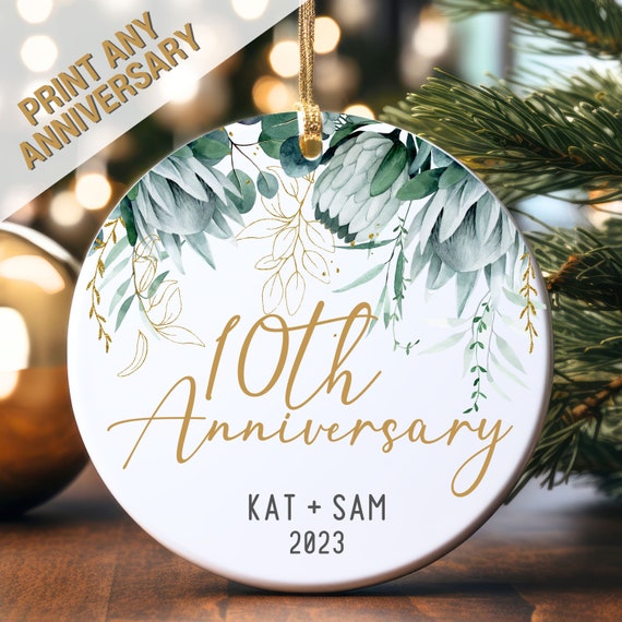 Anniversary Ornament Personalized 10th Anniversary Gift Wedding Gift for Couple Custom 1st Anniversary 50th Wedding Christmas Bauble Etsy UK