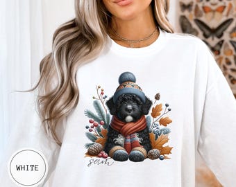 Custom Portuguese Water Dog Christmas Sweatshirt, Comfort Colors Dog Christmas Shirt, Water Dog Mom, Personalized Gift Dog Owner Sweater