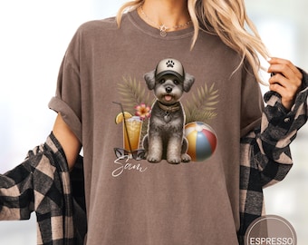 Custom Schnoodle Dog Shirt Sweatshirt, Comfort Colors Custom Dog Shirt Vintage, Cute Dog Mom Gift, Personalized Dog Lover Tshirt