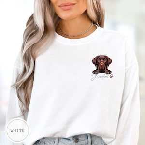 カスタムコンフォートカラーのチョコレートラブラドールママスウェットシャツ、ラブラドールレトリバーシャツ、犬のママ、パパ、ラブラドールママへのブラックイエローラブラドールレトリバーギフト 画像 9