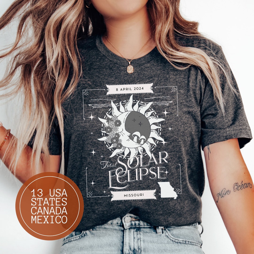 Total Solar Eclipse Shirt, Missouri Astrology Astronomy Tshirt, Boho