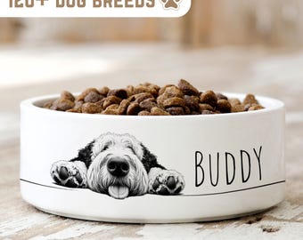 Custom Ceramic Dog Bowl, Personalised Pet Bowl With Name, Small Medium Large Food Water Bowl For Dog Cat, Cute Dog Bowl Gift For Dog Lover