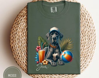 Custom Great Dane Dog Shirt Sweatshirt, Comfort Colors Custom Dog Shirt Vintage, Cute Dog Mom Gift, Personalized Great Dane Dog Lover