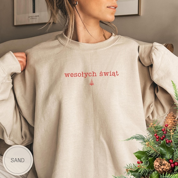 Polish Christmas Sweater, Merry Christmas Sweatshirt in Polish, Wesolych Swait Shirt, Warsaw Gift For Christmas, Poland Gift Xmas Sweater