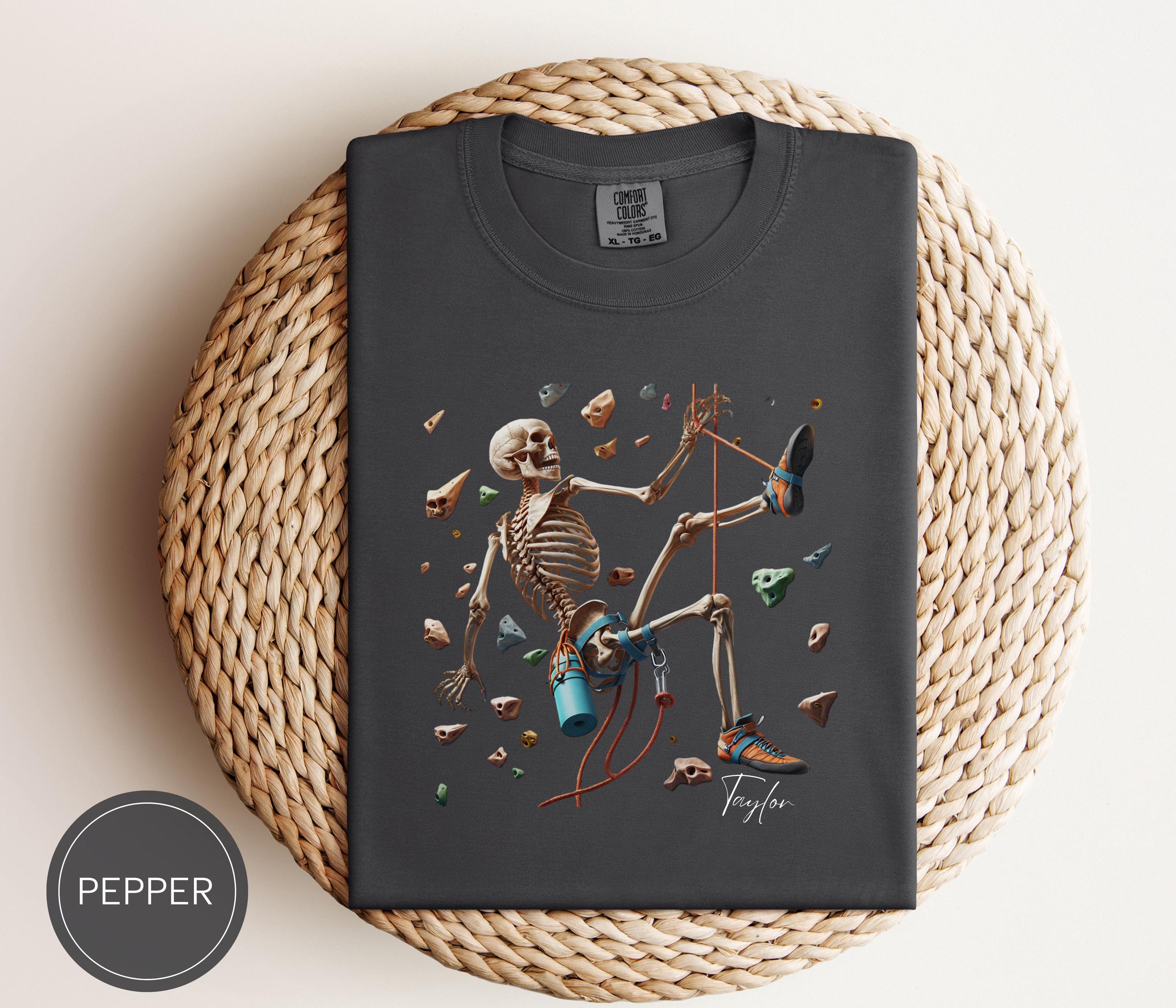 Custom Climbing Shirt, Gift for Sport Climber, Gothic Clothes, Halloween Sports Comfort Colors, Personalized Gift For Rock Climber TShirt