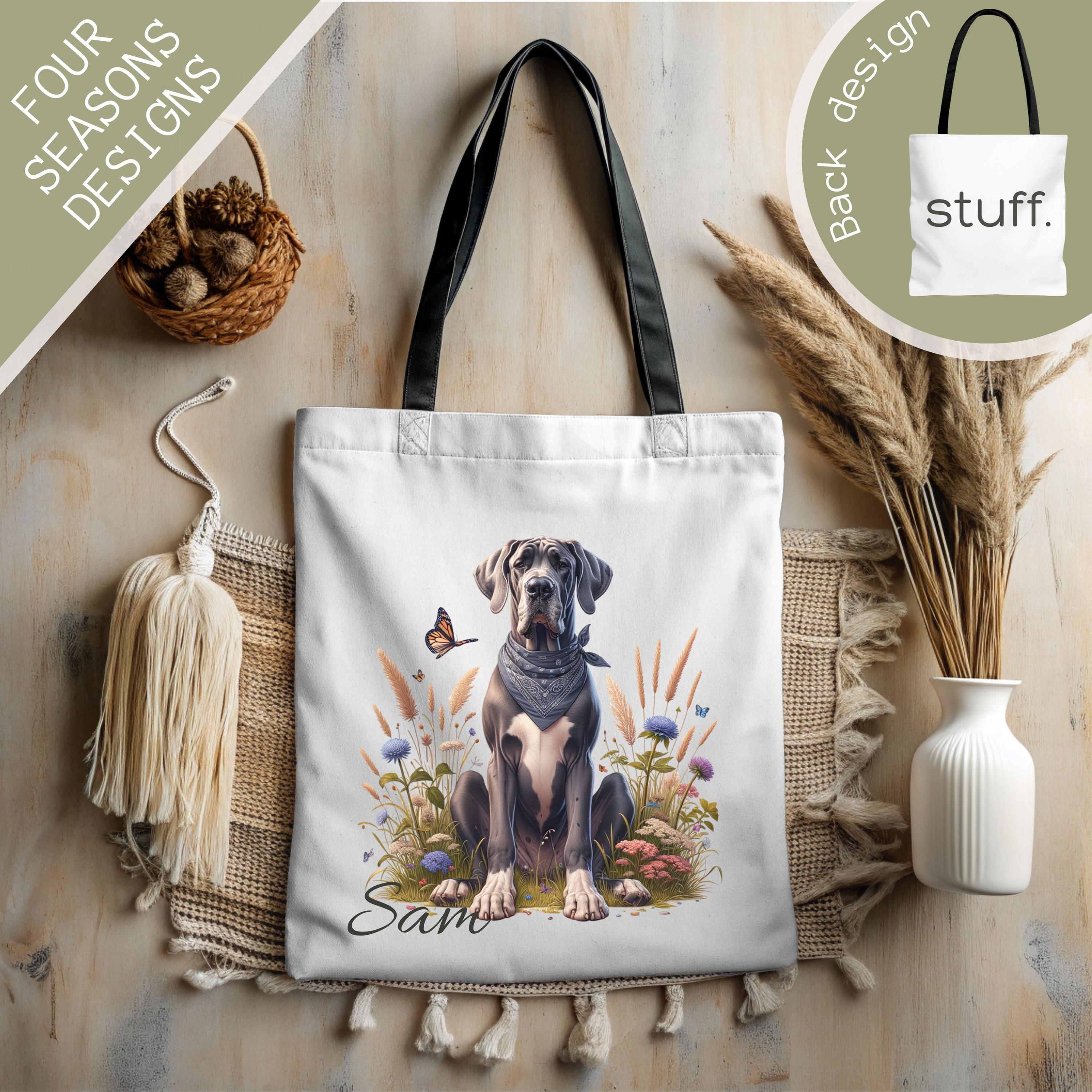 Great Dane Dog Tote Bag, Custom Dog Tote Bag, Personalized Dog