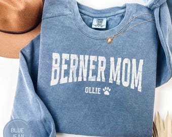 Aangepast shirt Berner Sennenhond, gepersonaliseerd comfortkleuren Berner moeder T-shirt, cadeau voor trui moeder Berner Berner Berner cadeaus voor haar