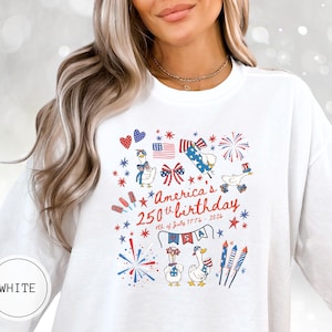 USA Patriotic Goose Shirt, 250 Years of Freedom Anniversary Sweatshirt, 250th United States Semiquincentennial Patriotic 4th of July T-Shirt image 9