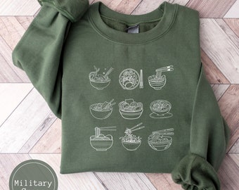 Ramen Sweatshirt, Ramen Lover Gift, Asian Ramen Bowl, Japanese Korean Noodle, Cute Ramen Lover Sweater, Ramen Noodles Tee Gift, Asian Food