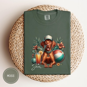 Custom Vizsla Dog Shirt Sweatshirt, Comfort Colors Custom Dog Shirt Vintage, Cute Dog Mom Gift, Personalized Dog Tshirt, Vizsla Dog Mom