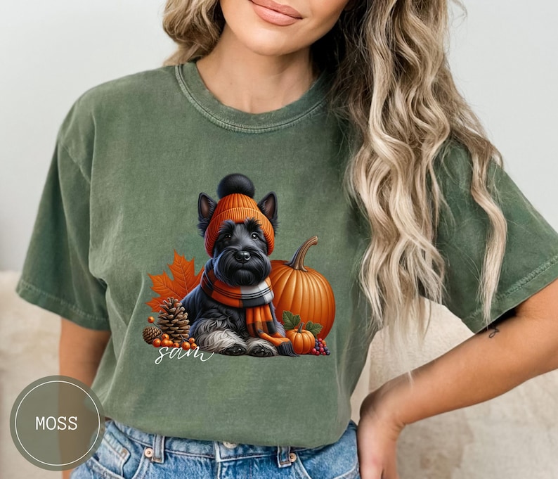 Custom Scottish Terrier Comfort Colors® Shirt for Fall Dog Name Shirt