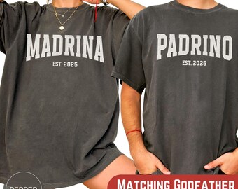 Comfort Colors Madrina Proposal Shirt, Godmother Proposal Gift, Godparent Thank You Gift, Personalized Godmom Est Sweatshirt Baptism Gift