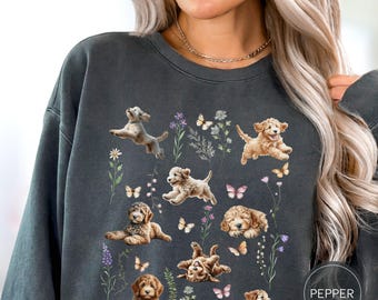 Maglietta Labradoodle, Felpa Comfort Colors Wildflower Doodle Mom, Regalo per Mamma Labradoodle, Maglione per Amante dei Doodle, Regalo per Mamma Doodle