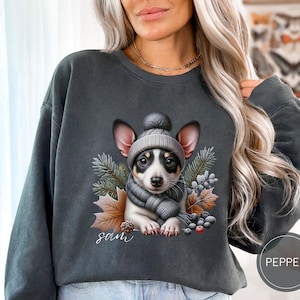 Custom Rat Terrier Dog Christmas Sweatshirt, Comfort Colors Dog Christmas Shirt, Rat Terrier Dog Mom Personalized Gift, Dog Owner Sweater