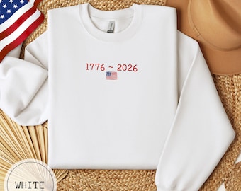 Sudadera bordada del 250.º aniversario, sudadera con capucha de los 250 años de libertad, suéter patriótico del 4 de julio del semiquinto centenario de Estados Unidos