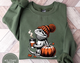 Bearded Dragon Sweatshirt, Bearded Dragon Fall Sweater, Reptile Lover Gift, Bartagame Crewneck, Pet Lizard, Vintage Beardie Gift For Owner