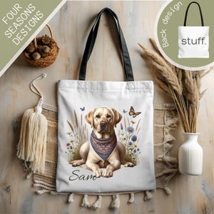 Labrador Retriever Dog Tote Bag, Custom Dog Tote Bag, Personalized Dog Name Weekender Bag, Dog Mom Tote Bag, Dog Lovers Gift For Pet Owner