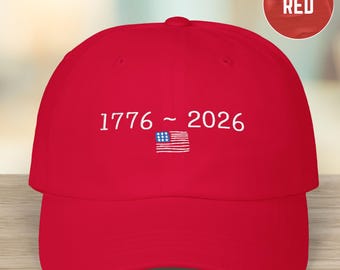 Gorra bordada del 250.º aniversario del Día de la Independencia de EE. UU., gorra del 4 de julio conmemorativa de los 250 años de libertad, gorro patriótico del semiquinto centenario de Estados Unidos