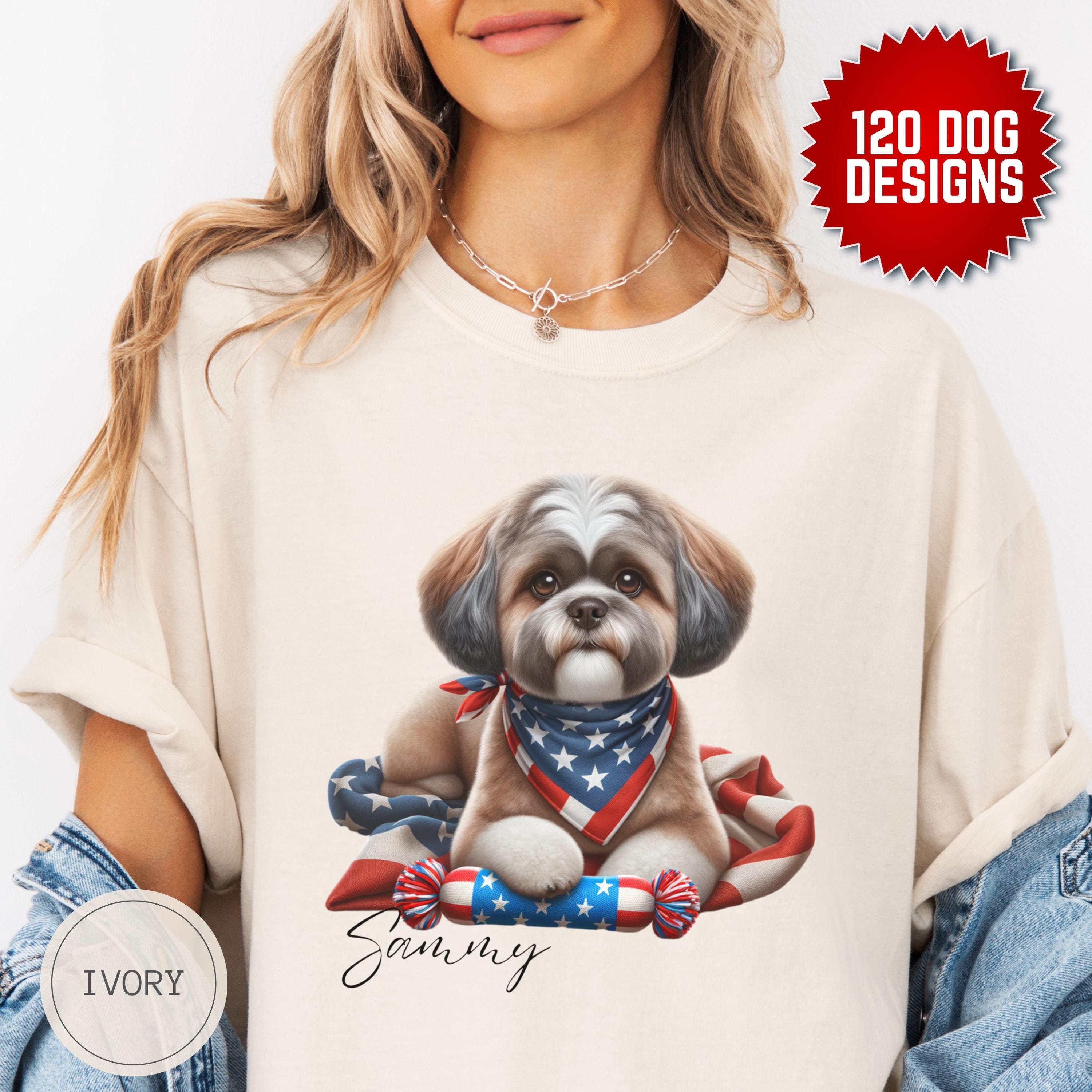 Custom Shih Poo Dog 4th of July Dog Shirt, Fourth of July Tshirt