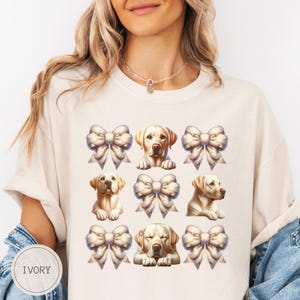 Labrador Retriever Shirt, Comfort Colors Coquette Black Lab Mom Sweatshirt, Chocolate Brown Yellow Labrador Retriever Gift For Dog Mom Dad