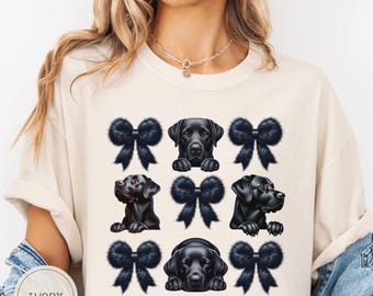 Comfort Colors Labrador Retriever Shirt, Black Lab Coquette Mom Sweatshirt, Chocolate Brown Yellow Labrador Retriever Gift For Dog Mom Tee