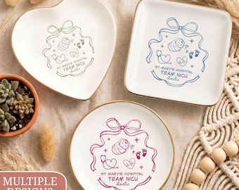 NICU Nurse Team Gift, Personalized NICU Ring Dish, Neonatal Intensive Nurse Coworker Gift, Custom Hospital Unit Gift, RN Christmas Keepsake