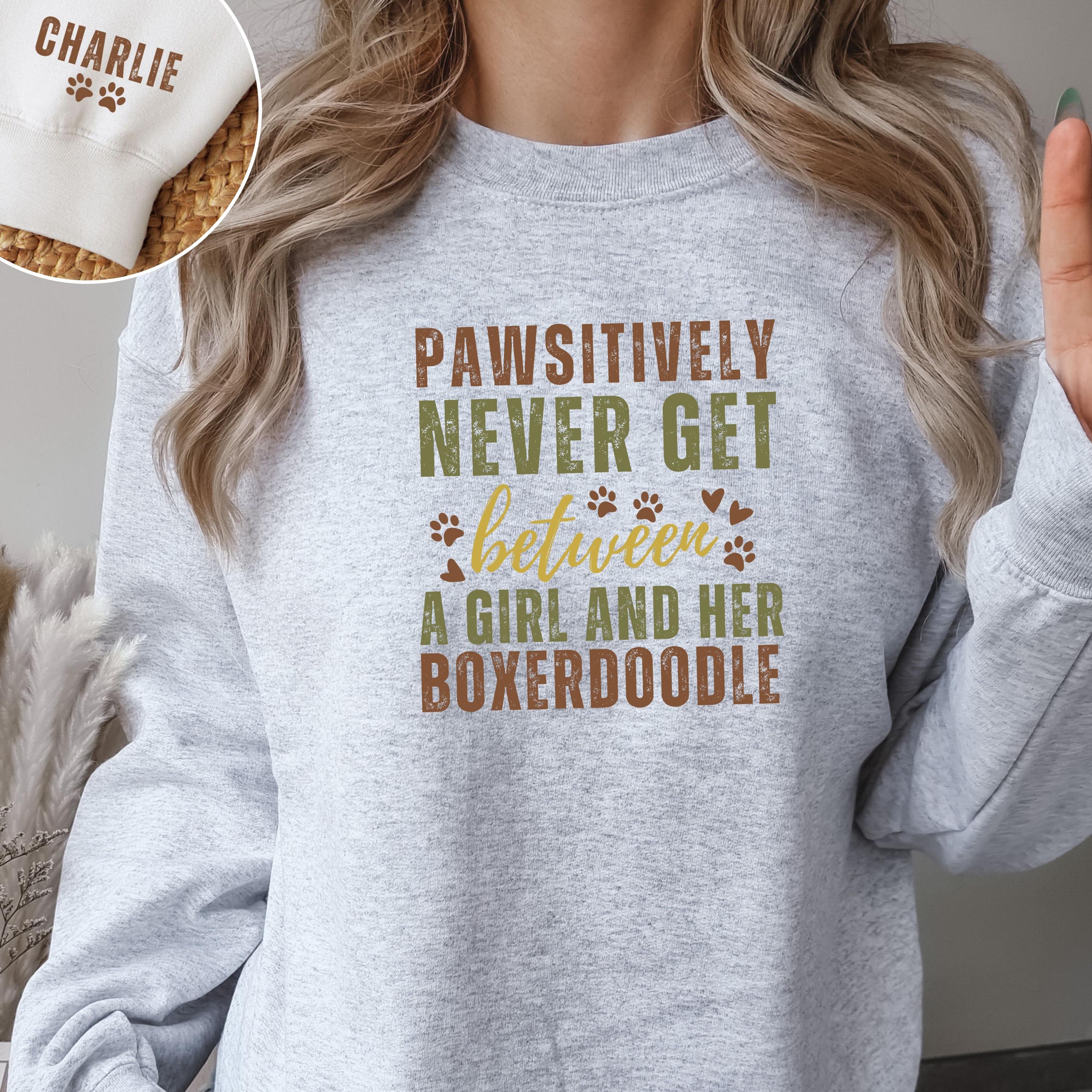 Custom Boxerdoodle Dog Sweatshirt, Personalized Boxer Poodle Cross
