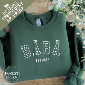 Custom Arabic Dad Embroidered Sweatshirt, Personalized Dad Gift With Kids Names On Sleeve, 1st Fathers Day, Custom Baba Sweater, Eid Shirt