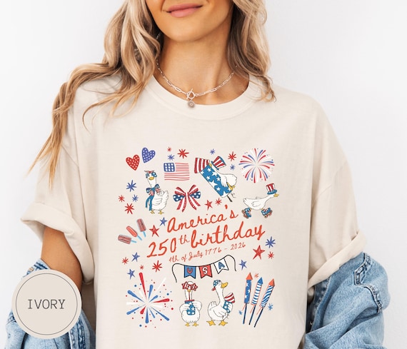 USA Patriotic Goose Shirt, 250 Years of Freedom Anniversary Sweatshirt, 250th United States Semiquincentennial Patriotic 4th of July T-Shirt