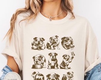 English Bulldog Shirt, Comfort Colors Bulldog TShirt, Dog Mom Gift, Bulldog Tee, Bulldog Dad T-shirt, Bulldog Lover Owner Breeder Gifts