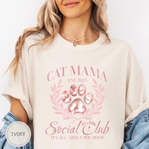 Cat Mama Social Club Shirt, Cat Mom T-Shirt, Comfort Colors Cat Mom Sweatshirt, Cat Lady Sweater, Gift For Cat Lover TShirt Cat Person Gift